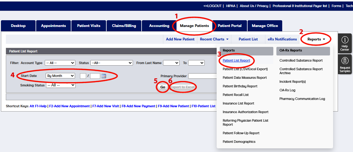 Office Ally Export Instructions